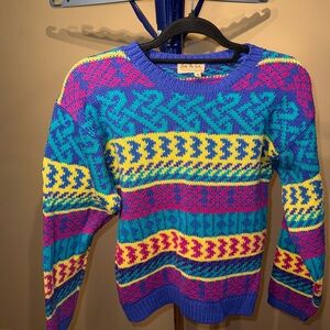 Vintage Carson Pirie Scott - The Junior World - Colorful Sweater Size-M